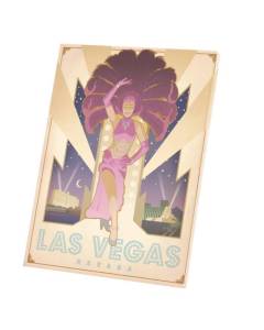 Tableau Décoratif  Las Vegas Nevada  Vintage Voyage Art Deco (40 cm x 53 cm)