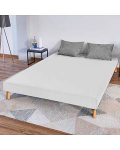 Sommier tapissier Capucine 90x190 cm - BELLECOUR LITERIE - Blanc - 13 cm - Pieds non inclus