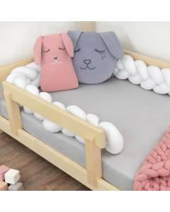 Tour de lit tressé Benlemi - Blanc - 20 x 350 cm - Confort et sécurité pour bébé et adulte
