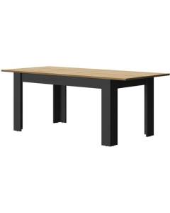 Table à manger pour 4 à 8 personnes - Rectangulaire + allonge - Style industriel - MANCHESTER - L 160-200 x P 90 x H 77 cm