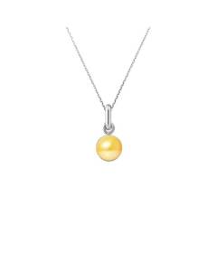 PERLINEA - Collier Perle de Culture d'Eau Douce AAA+ - Bouton 6-7 mm - Gold - Argent 925 Millièmes - Bijoux Femme