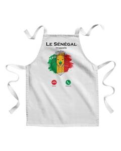 Tablier Enfant Cuisine - Peinture Le Sénégal M'Appelle Voyage Lion Afrique - Qualité Premium