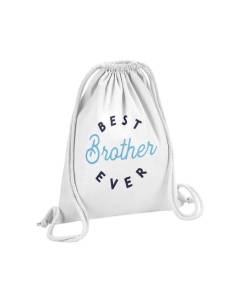 Sac de Gym en Coton Blanc Best Brother Ever Famille Frère 12 Litres