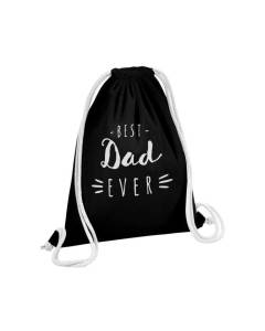 Sac de Gym en Coton Noir The Best Dad Ever Papa Père Famille 12 Litres