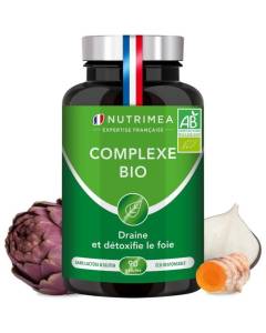 DETOX foie et colon • Complexe BIO Artichaut Radis Noir Curcuma • Detoxifiant naturel • 90 gélules végétales - Nutrimea