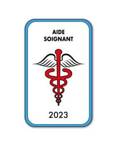 Autocollant Sticker - Vignette Caducée 2023 pour Pare Brise en Vitrophanie - V4 Aide Soignant