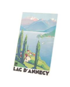 Tableau Décoratif  Lac D'Annecy France  Vintage Voyage Art Deco 30's (30 cm x 47 cm)