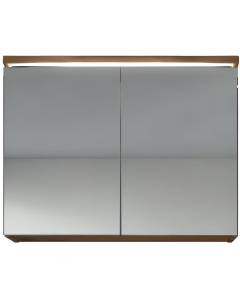 Meuble à miroir suspendu Wotan Marron - Rangement salle de bains 80x60 cm