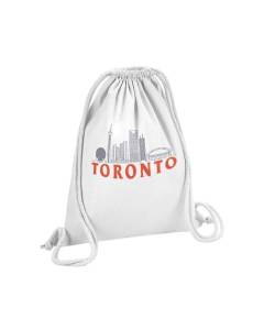 Sac de Gym en Coton Blanc Toronto Minimalist Voyage Canada Amérique 12 Litres