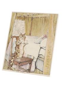 Tableau Décoratif  Chat Tasse de The Illustration Enfant Beatrice Potter (30 cm x 36 cm)