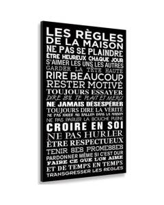 Les règles de la maison 1, Tableau Deco, Tableau cuisine, fabrication française , 50x80 cm
