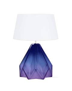 HELSINKI-Lampe de salon géométrique verre  violet Abat-jour: tambour tissu blanc 1 ampoule E27 urbain P40xD40xH54cm
