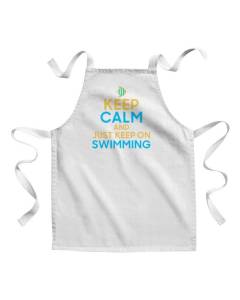 Tablier Enfant Cuisine - Peinture Keep Calm and Keep on Swimming Angleterre Mer Plongée - Qualité Premium