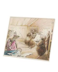 Tableau Décoratif  Famille Souris Dans le Grenier Illustration Enfant Beatrice Potter (35 cm x 30 cm)
