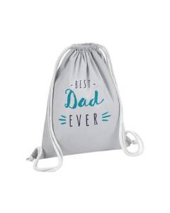 Sac de Gym en Coton Gris The Best Dad Ever Papa Père Famille 12 Litres