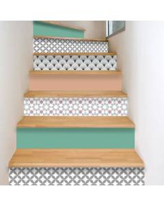 99 DECO - Contremarche escalier autocollante PVC SWEET BLANDNING 18x100cm - lot de 5 - Multicolore - Mixte Adultes - L:100 H:18 cm