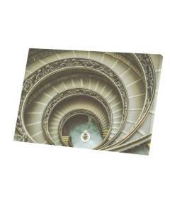 Tableau Décoratif  Musée du Vatican Escalier Gris en Spirale Rome Italie (45 cm x 30 cm)