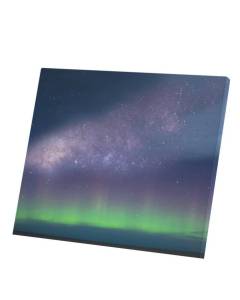 Tableau Décoratif  Aurore Boréale Verte devant la Voie Lactée Ciel Étoilé (47 cm x 40 cm)