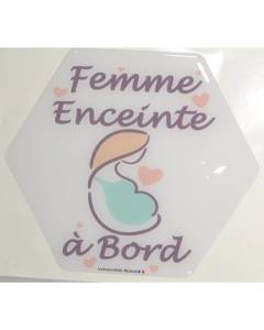 Adhésif / Autocollant Bébé à Bord ultra-résistant - Femme enceinte à bord pour voiture - Fabrication Française