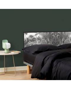 99 DECO - Tête de lit Jungle Gravure TAMBAPANNI Noir 180cm - Noir