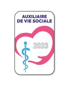 Autocollant Sticker - Vignette Caducée 2023 pour Pare Brise en Vitrophanie - V1 Auxiliaire de Vie Sociale  Auxiliaire De Vie Sociale