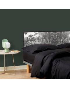 99 DECO - Tête de lit Jungle Gravure TAMBAPANNI Noir 140cm - Noir