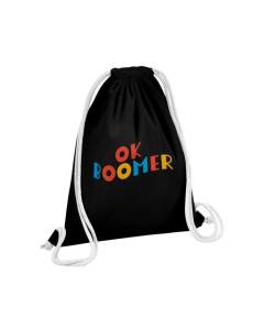 Sac de Gym en Coton Noir OK Boomer Humour Internet Web Meme 12 Litres