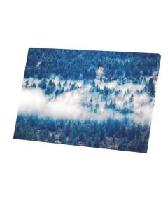 Tableau Décoratif  Vue D'avion d'une Forêt de Pin dans la Brume (90 cm x 60 cm)