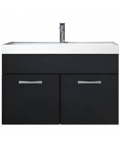 Meuble de salle de bain - Paso 01 - Noir Brillant - 80x40cm - Meuble sous-vasque