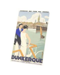 Tableau Décoratif  Dunkerque Nord  Vintage Tourisme Art Deco 30's (30 cm x 47 cm)
