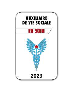 Autocollant Sticker - Vignette Caducée 2023 pour Pare Brise en Vitrophanie - V3 Auxiliaire de Vie Sociale  Auxiliaire De Vie Sociale
