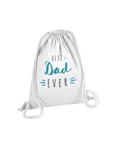 Sac de Gym en Coton Blanc The Best Dad Ever Papa Père Famille 12 Litres