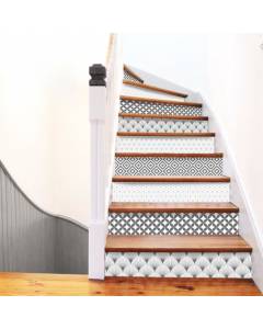 99 DECO - Contremarche escalier PVC MIX MODERN BLANDNING 18x100cm - lot de 5 - Gris