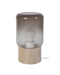 TOSEL Lampe à poser 1 lumière - luminaire intérieur - verre fumé - Style inspiration nordique - H22cm L12cm P12cm