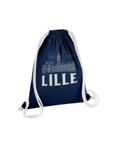 Sac de Gym en Coton Bleu Lille Minimalist Ville France Nord Histoire 12 Litres