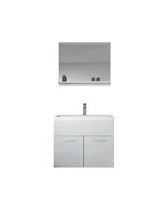Meuble de salle de bain de Montréal 02 - Armoire de rangement Meuble lavabo évier Meuble lavabo Blanc brilliant 60x35 cm