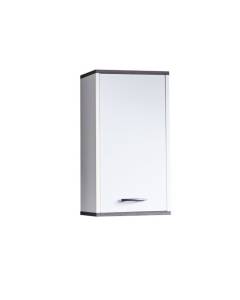 trendteam smart living armoire de toilette avec espace de rangement, Blanc/Argent fumée, 32 x 60 x 74 cm