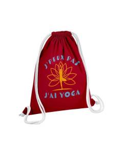 Sac de Gym en Coton Rouge FABULOUS - J'Peux Pas J'ai Yoga Médiation Inde Buddha - 12 Litres