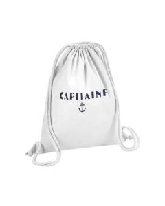 Sac de Gym en Coton Blanc Capitaine Marine Mer Eau 12 Litres