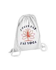 Sac de Gym en Coton Blanc FABULOUS - Yoga - Méditation Inde Buddha - 12 Litres