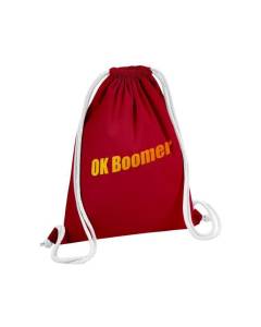 Sac de Gym en Coton Rouge OK Boomer Humour Internet Web Meme Kistch 12 Litres