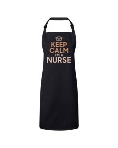 Tablier Cuisine Premium Noir Keep Calm I'm a Nurse Parodie Métier Job Infirmière