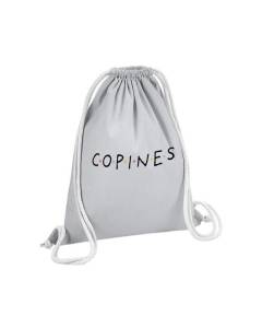 Sac de Gym en Coton Gris Copines Friends Série Amies Amitié 12 Litres