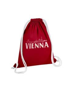 Sac de Gym en Coton Rouge Vienna Minimalist Vienne Voyage Autriche Mozart 12 Litres