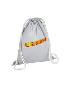 Sac de Gym en Coton Gris OK Boomer Humour Internet Web Meme Kistch 12 Litres