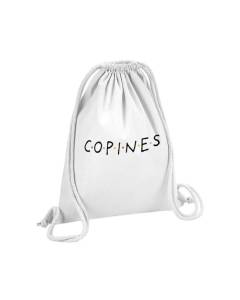 Sac de Gym en Coton Blanc Copines Friends Série Amies Amitié 12 Litres