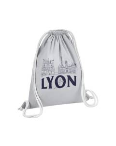 Sac de Gym en Coton Gris Lyon Minimalist France Ville Est Culture 12 Litres