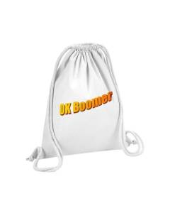 Sac de Gym en Coton Blanc OK Boomer Humour Internet Web Meme Kistch 12 Litres