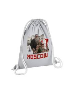 Sac de Gym en Coton Gris Moscow Vintage Moscou Russie Voyage 12 Litres