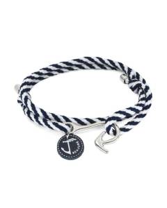 Bracelet Nautique Ampat Seajure en Nautique Tressé Bleu Marine et Blanc
